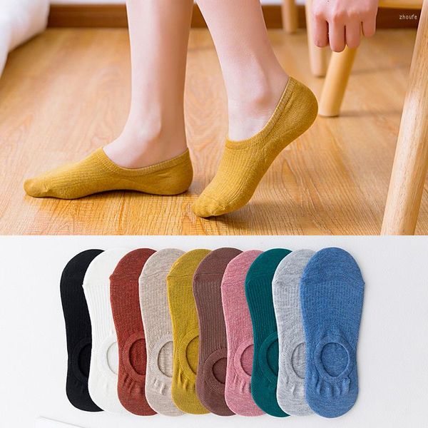 Mulheres meias colorido de coloração tornozelo casual respirável invisível meias curta primavera verão unissex coreano algodão não deslizamento Sox