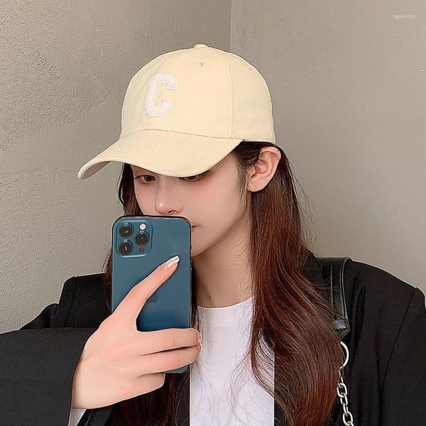Caps de bola chapéu de verão feminino coreano Joker Baseball Cap Casual Starters Letter