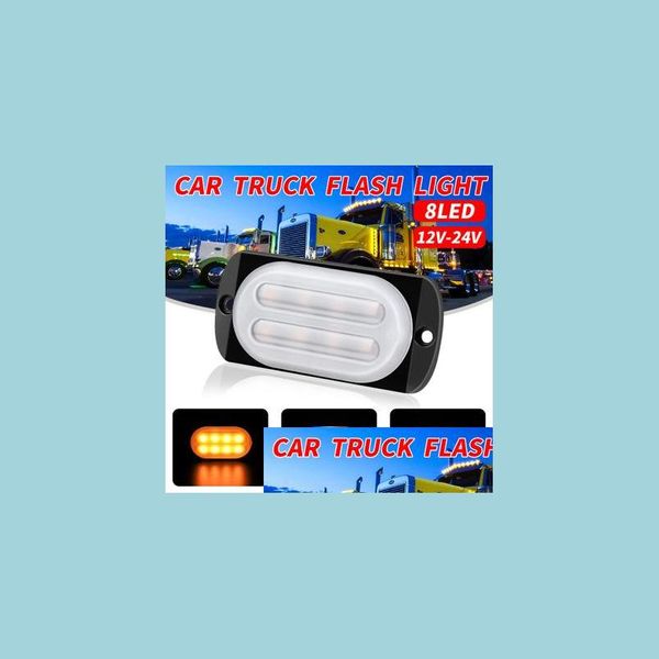 Auto-Notlichter, 40 Stück, LKW, Auto, 8 LED-Blitzlicht, 24 W, 12–24 V, Strobe, Notfallwarnung, blinkende Lichter per Drop-Lieferung 2022 Mobi Dhqft