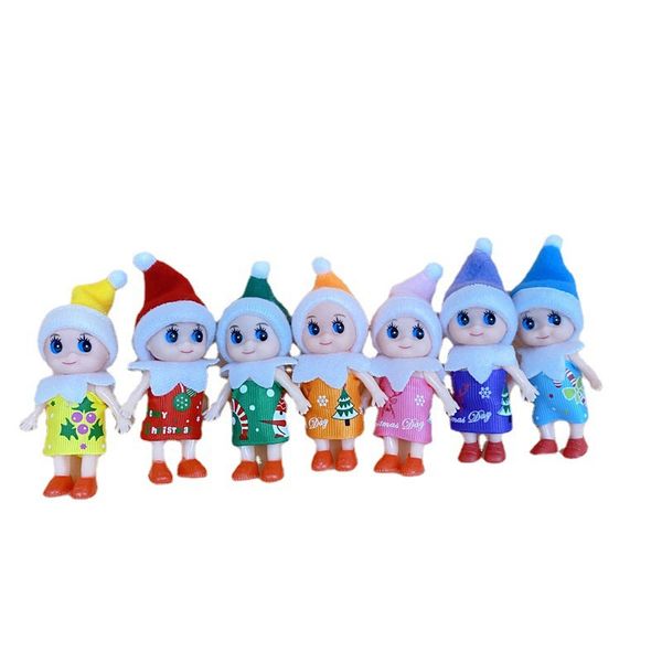 Bambole di elfo per bebè di Natale con braccia e gambe mobili, riempitivi per calze di Natale, regali di festa di compleanno per bambine