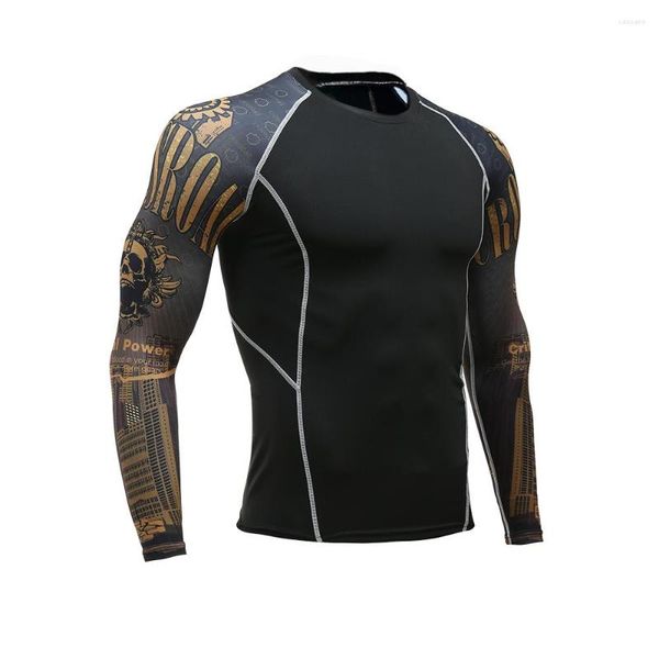 Jackets de corrida homens homens fitness bike treinamento de manga longa base de ciclismo usa musculação de camada de camisa de compressão esportiva de pele esportiva