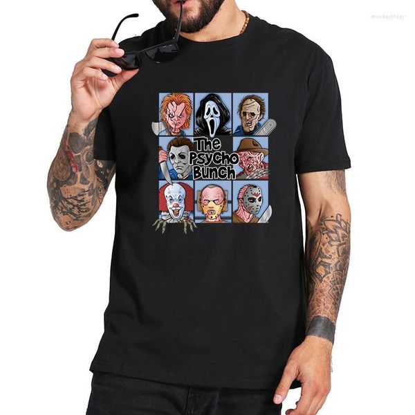 Camisetas masculinas Camisa de filme Classic Killers Series Print Tshirt Mulheres homens Halloween Roupas góticos Punk Cool Top Ropa Hombre Custom