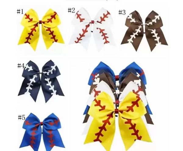 Party Favor Titanium Sportzubehör Kinder Mädchen Stirnband Baseball Design Haarschleifen Glitzer Baby Mädchen Kopfbedeckung Großer Pferdeschwanz Haarschmuck FY5605 Neu