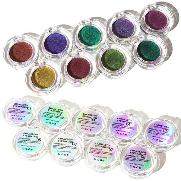 Multi Chrome Chameleon Eyeshadow Metallic Shiny Tyeshadow Палитра блеск порошковой порошко