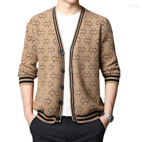 Herrenpullover Herren Übergroße Strickjacke Jacke Khaki Strickpullover V-Ausschnitt Lässig Lose Top 5XL6XL7XLCardigan Mann Mantel Herrenbekleidung