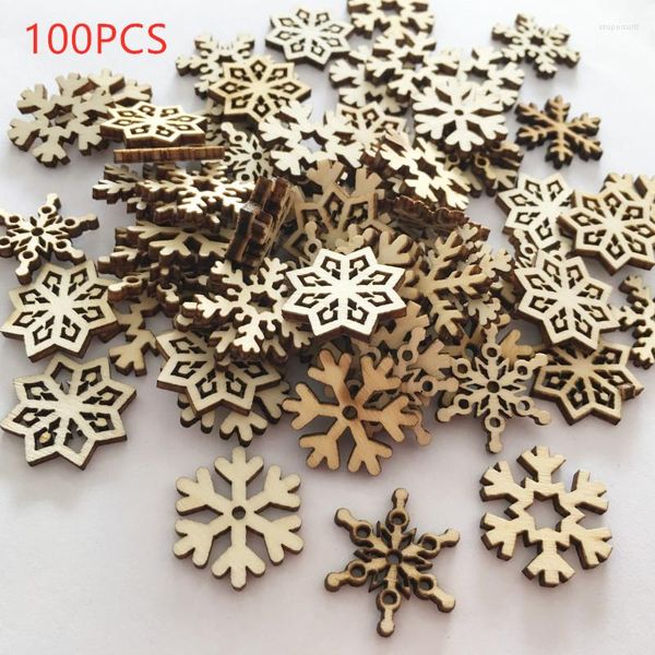 Decorações de Natal 100pcs pingente de artesanato natural pendurado ornamento rena de natal árvore de neve de neve decoração decoração em casa