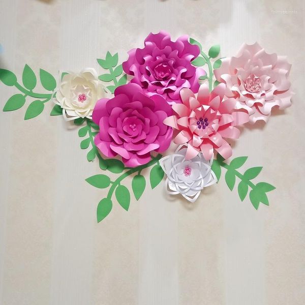 Dekoratif Çiçekler Özelleştirilmiş Kişiselleştirilmiş Dev Kağıt Çiçek Kreş Düğün Duvar Dekor Büyük Arach Ücretsiz Tasarımlar Şablonlar