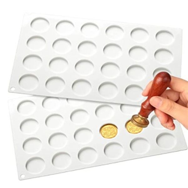 Factory Baking moldes silicone tapet bloco para selo de cera selo de 24 cavidades vedadas com pontos pegajosos removíveis para adesivo de artesanato diy kd1