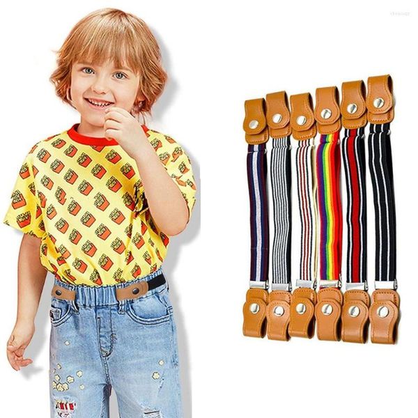 Belts Richkeda Store 15 Styles Filme de fivela infantil Cinturão elástico sem fivela Alongamento para crianças meninos e meninas ajustáveis