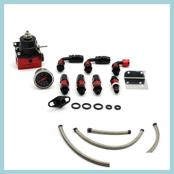 Regolatore di pressione del carburante Kit di regolatori di pressione del carburante da corsa in alluminio Fl Kit Regators con manometro Drop Delivery 2022 Cellulari Motociclette Dhwau