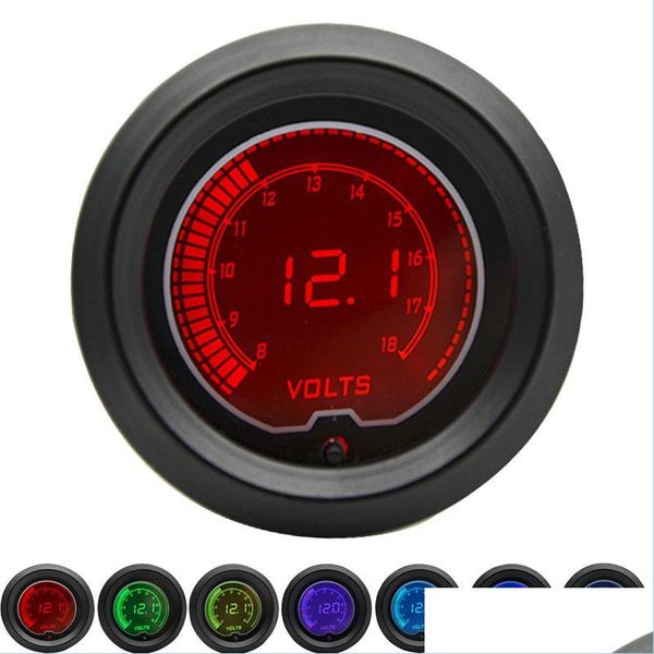 Volt Meters 52 мм Volt Lauge ЖК -дисплей Digital 7 Color Display Droder доставка 2022 Мобильные телефоны Dhzxf