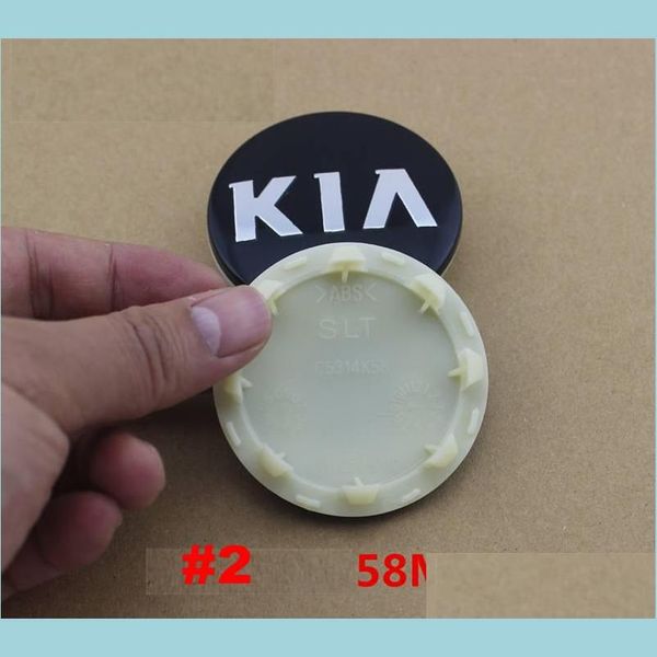 Copriruota 58Mm Coprimozzo ruota Tappi centrali Fit Kia Cerato Stile europeo Sportage Sportage/K3/12/K5Modelli Mostra Seo/Optim Drop Deliv Dhh1M