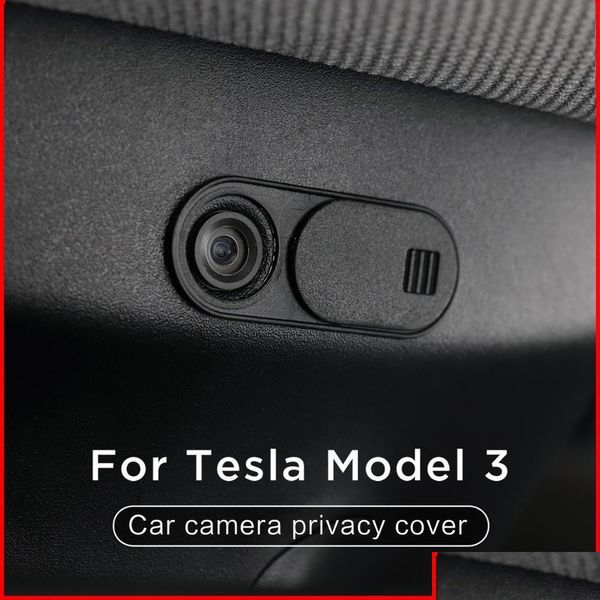 Outros acessórios externos webcam er para Tesla Modelo 3 - Câmera de câmera de carro Caps de privacidade 1pcs/conjunto Drop Deliver
