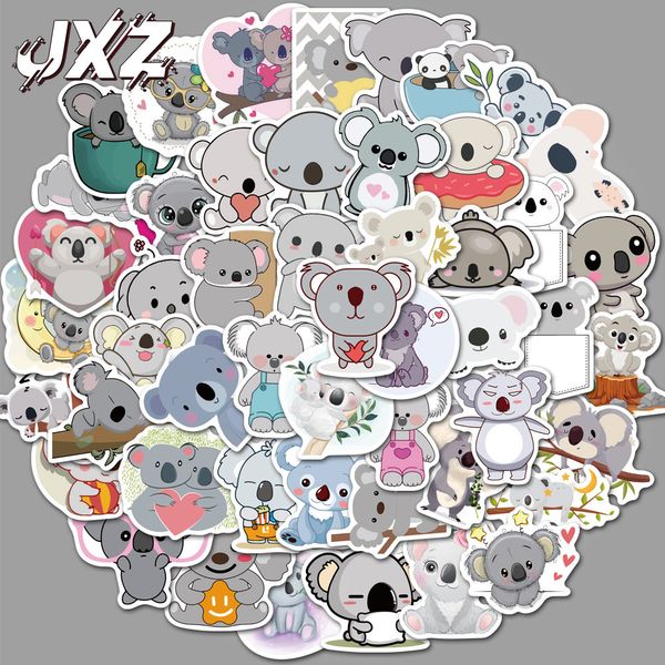 50 adesivi impermeabili in PVC Kawaii Koala Bear per scrapbooking, adesivi per tazze fai da te