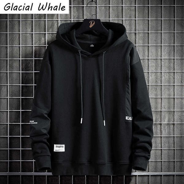 Moletons masculinos moletons glacialwhale sweatshirt de roupas de inverno de inverno Harajuku hip hop bla g221011