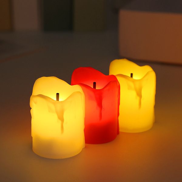 Candela senza fiamma a LED in plastica Fiamma simulata Candela di compleanno Luci di Natale Festa di nozze Decorazione domestica