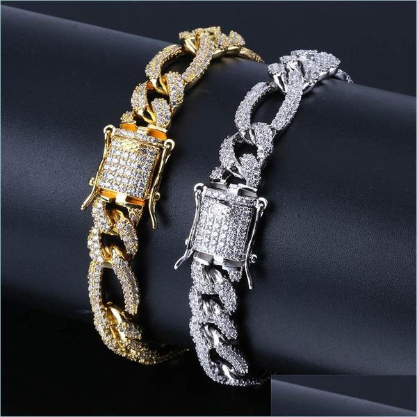 Теннисные браслеты Bangles Jewelry Fashion Hip Hop Мужчины Женщины Micro Pave Craging Zircon Tennis Luxury 18k Golded Chain 3488 Q2 Dro dhujb