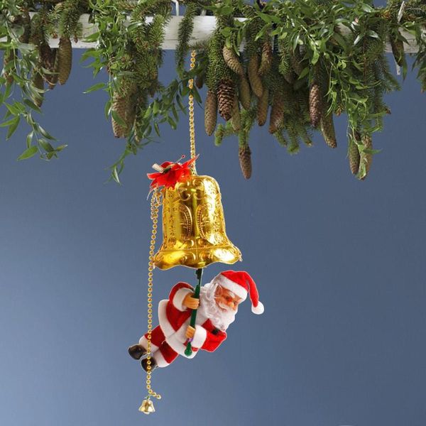 Decorações de Natal Swing Swalb Papai Noel escalada automática na corda Música parede pendurada Merry Natal Tree Decoration