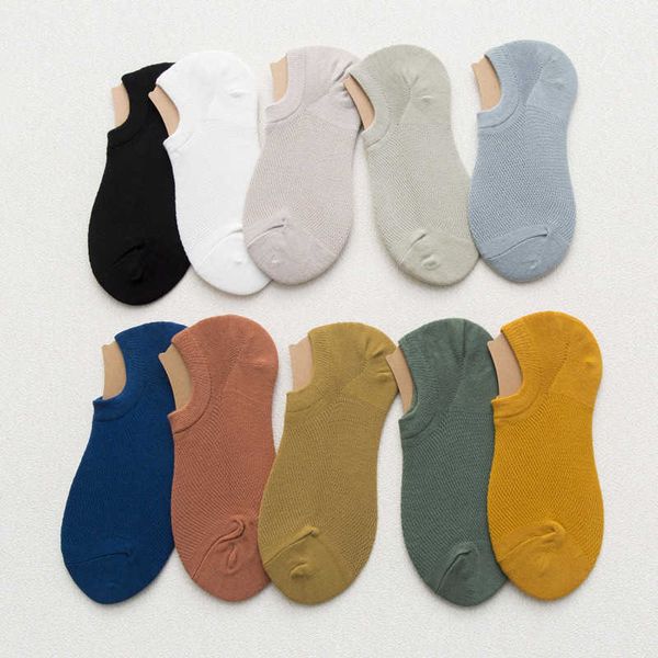 Meias Masculinas SP CITY Clássico Verão Algodão Fino Meias Curtas Masculinas Ocas Malha Antiderrapante Barco Meias Masculino Respirável Casual Sock Chinelos T221011