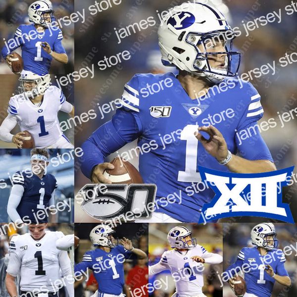 Футбольная одежда для американских колледжей BYU Cougars Football Jersey Даллин Холкер Ганнер Ромни Самсон Накуа Исаак Рекс Чаз А Ю Дрю Дженсен Д'Анджело Манделл Эрл Туиоти-М