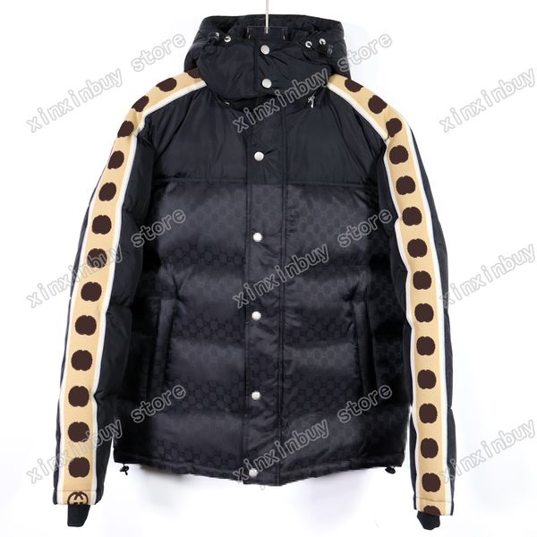 XinxinBuy Men Designer Coat Down Jacket R￳tulo refletivo com z￭per de manga longa Mulheres Khaki Black M-3xl
