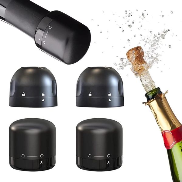 Vacuum Stoppers Stoppers Bar Ferramentas Reutilizáveis ​​Vinhos Bottle Stoppers Champagne Sealer Cap conjunto à prova de vazamento