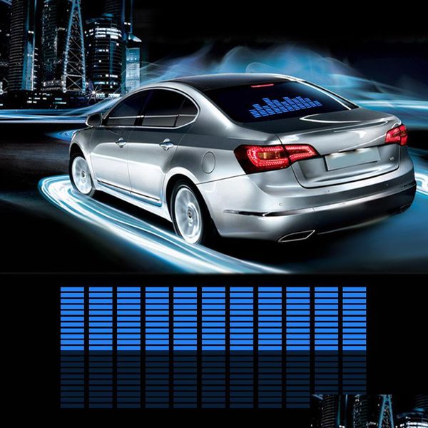 Autoaufkleber Automusik Rhythmus geändert Jumpy Aufkleber LED-Blitzlichtlampe aktivierter Equalizer EL-Blatt Heckscheiben-Styling Cool Drop DHDKL
