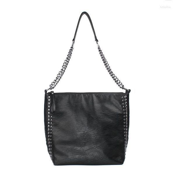 Borse da sera Casual Rebite Bolsa De Ombro Do Sexo Feminino Famosa Marca Corrente Crossbody Sacos Para Bolsas Couro Grande