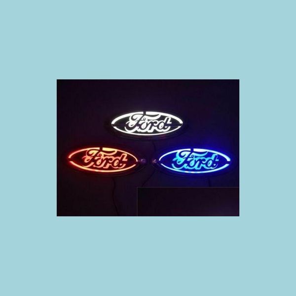 Автомобильные значки 5D Светодиодный автомобиль Logo Logo для Ford Focus Mondeo Kuga Badge Drop Delive 2022 Мобильные мобильные телефоны. Внешние аксессуары DHGWG