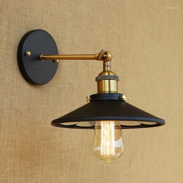 Lampada da parete a specchio in ferro stile loft antico Edison Sconce Industrial Vintage LED Light Fixtures Illuminazione per interni Wandlamp