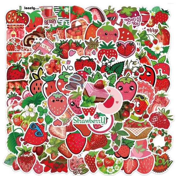 Geschenkverpackung 100pcs Cartoon Strawberry Obst Graffiti Aufkleber DIY Scrapbooking Cup Motorrad Gepäck Notebook Dekoration wasserdichte Aufkleber