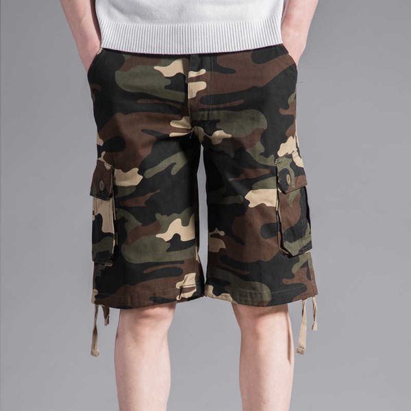 Männer Shorts 2022 Military Cargo Männer Sommer Armee Camouflage Baumwolle Lose Multi-Pocket Baggy Streetwear Bermuda Hip Hop G221012