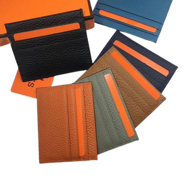 Designer-Taschen Slim Männer Clutch Billfold Wallet Kredit-ID-Kartenhalter Dünne Geldbörse Bankpaket Münzbeutel Tasche Business Frauen Echtleder Kartenetui H2210017