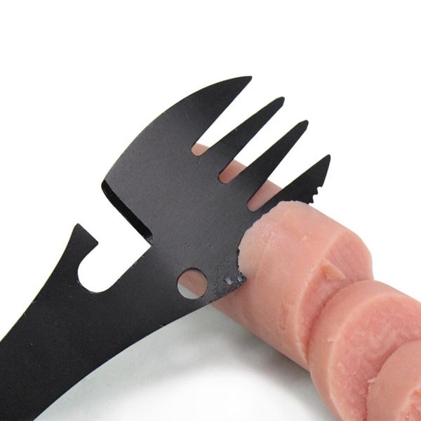 5 em 1 Forks multifuncionais Ferramentas ao ar livre A￧o inoxid￡vel Camping Sobreviv￪ncia Kits EDC Kits Conveniente Garrafa de abridor de faca de faca