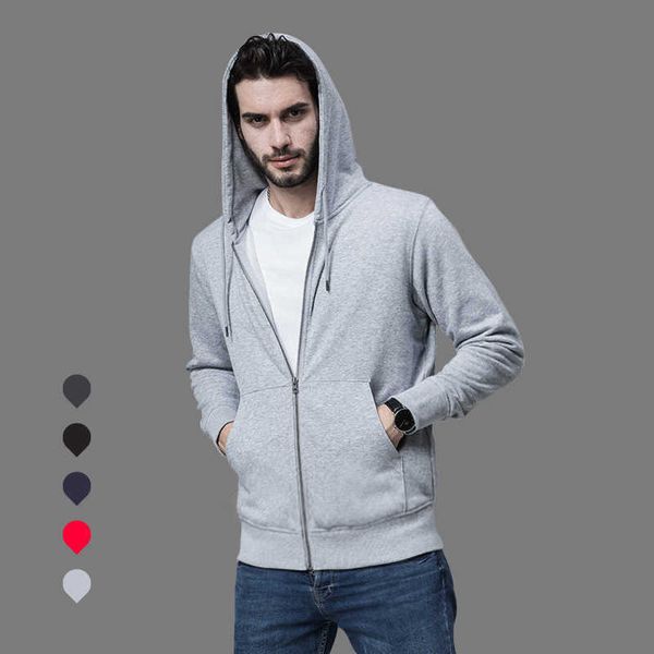 Felpe con cappuccio da uomo Felpe Autunno Felpa con cerniera Felpa con cappuccio con zip Cotone Tinta unita di base Cappotto casual da donna Essentials Blank Fleece Unisex Jaet Tops G221011