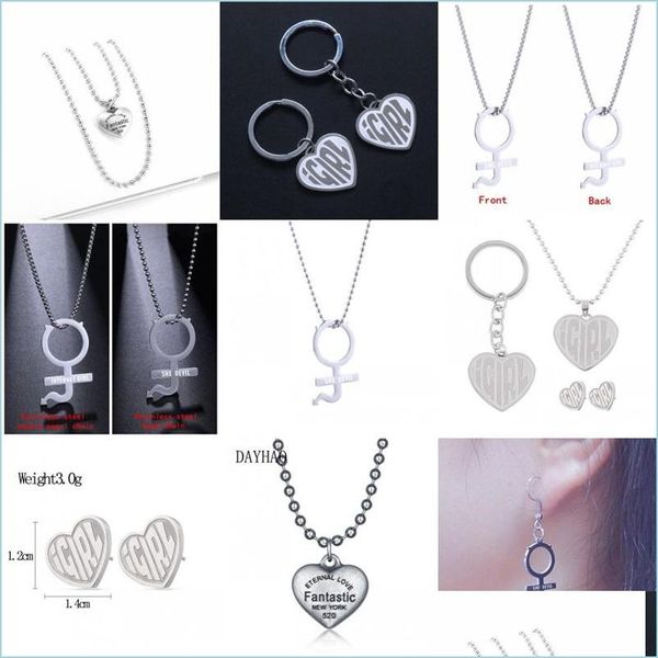 Подвесные ожерелья из нержавеющей стали Женские символы девушки Crush Choker Heart Cool Colles