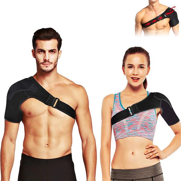 Zurück Unterstützung Fitness Sport Pflege Einzelne Schulter Brace Schutz Strap Wrap Gürtel Band Warm Protector Schwarz Bandage XA62L