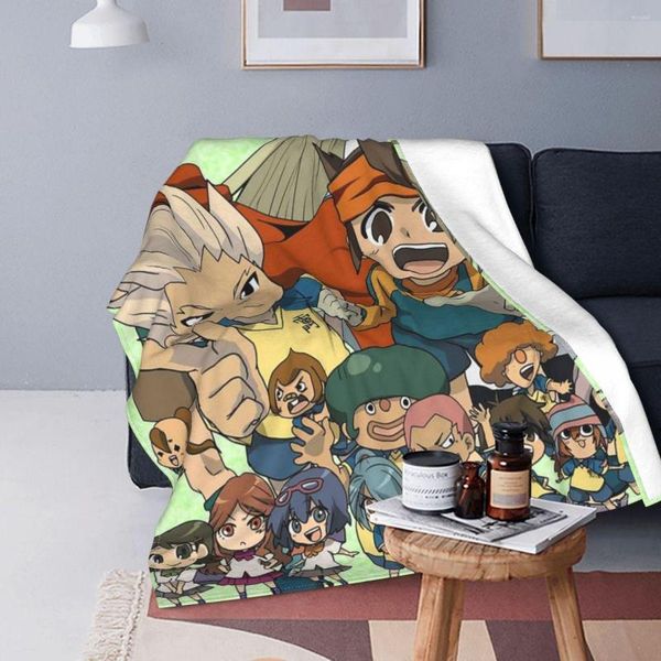 Cobertores Inazuma Eleven Game Blanket Fleece Autumn/Winter Manga Anime Multifuncional Lunda leve para colchas de sofá doméstica