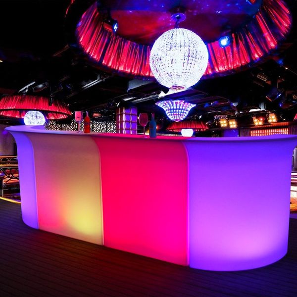 110CM Höhe Tragbare LED Leucht Bar Tisch Kassierer Zähler Bunte Ändern Salon Rezeption Club Kellner Nachtclub Disco Liefert