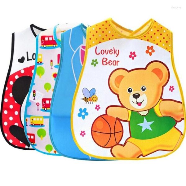 Accessori per capelli 3 Pz / lotto Baby Cartoon Bavaglini EVA Bandana impermeabile Silicone Ragazzi Ragazze Neonati Cura dell'alimentazione Burp Clothes