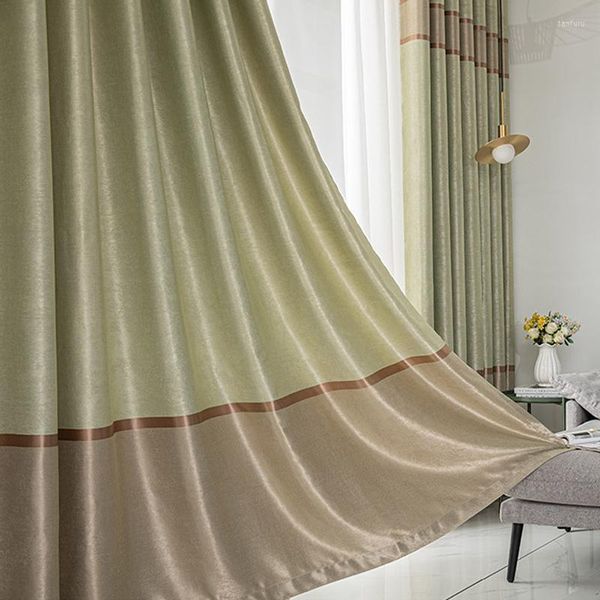 Vorhang Popangel, 1 Stück, hochwertig, in vier Farben erhältlich, Polyester, gestreift, dick bedruckt, Jacquard, moderne Wohnzimmer-Verdunkelungsvorhänge