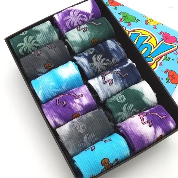 Мужские носки 10 пар/упаковка мужская женщина коллекция смешной новинки уличная мода красочная крутая сумасшедшая скейтборд галстук