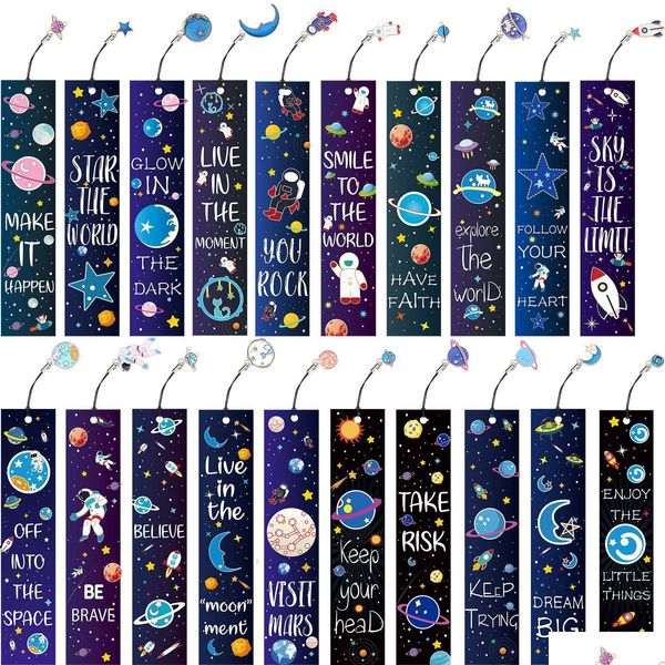 Закладка закладка L Space Theme Bookmarks устанавливает вдохновляющие цитаты с металлическими частями, поощряя школьный приз для учеников детей ADTS OTDGP