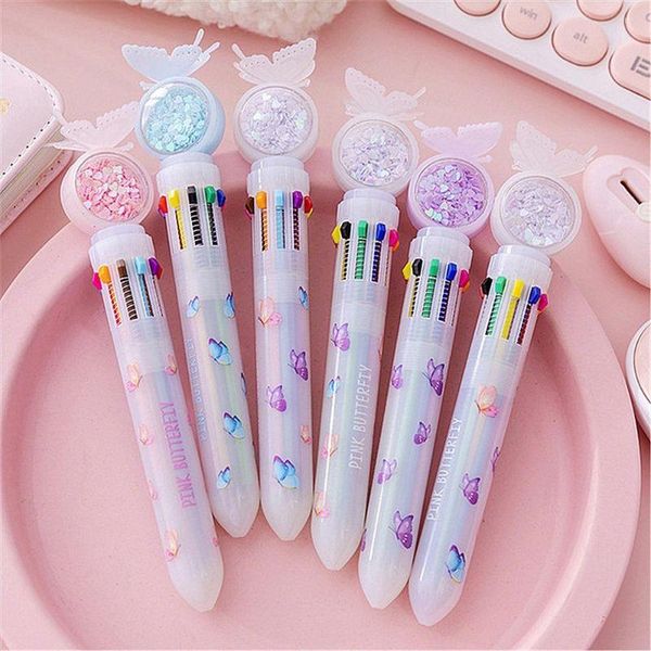 Colors Cute Butterfly Colorful Refill Set di cancelleria Animal Ballpoint Pen Roller Ball Mermaid