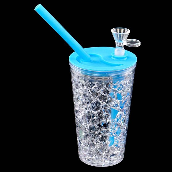 Hookahs freeze frost caneca forma estilo único tubo de água de vidro colorido cachimbo de água bong bubbler dab rig shisha