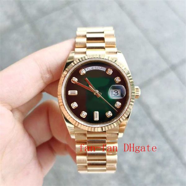New Unisex Hot Sell Watches 36 мм 18K Rose Gold Diamond Japan Automatic Movemes Watches