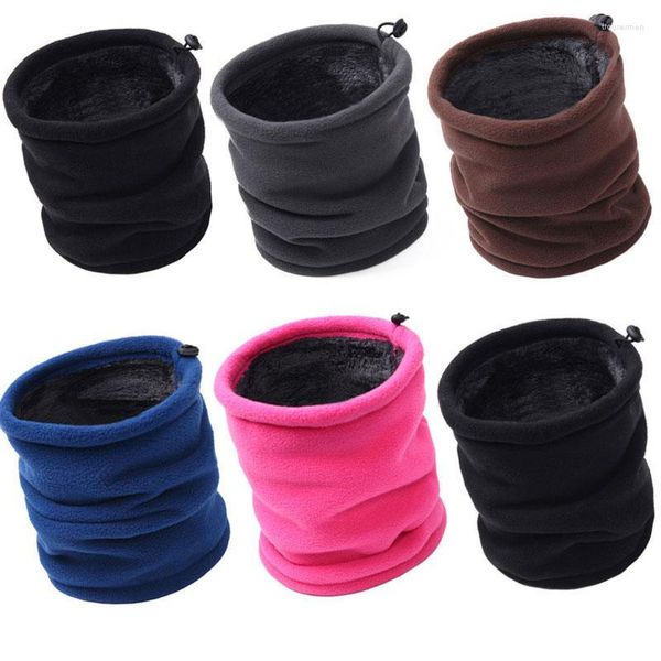 Berets Männer Frauen Thermo Warm Fleece Snood Schal Halswärmer Halbe Gesichtsmaske Abdeckung Ski Kaltes Wetter Outdoor-Zubehör