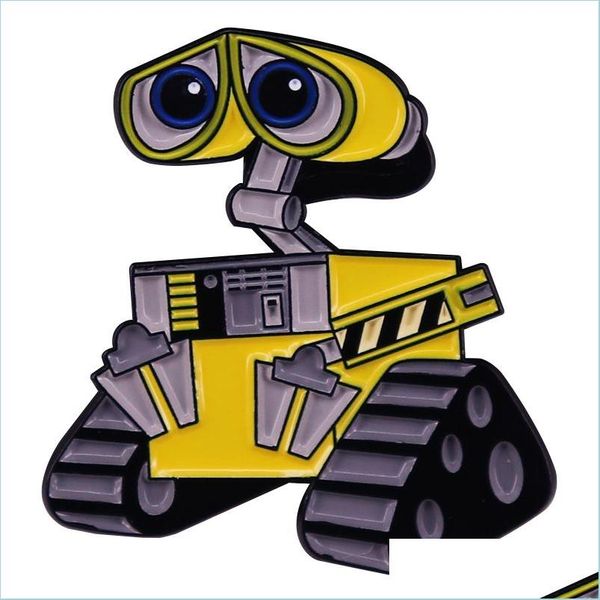 Pimler broşlar sevimli robot walll-e emaye yaka pimi karikatür bilim kurgu film rozeti broş sırt çantası dekorasyon mücevher düşüşü dhw7r