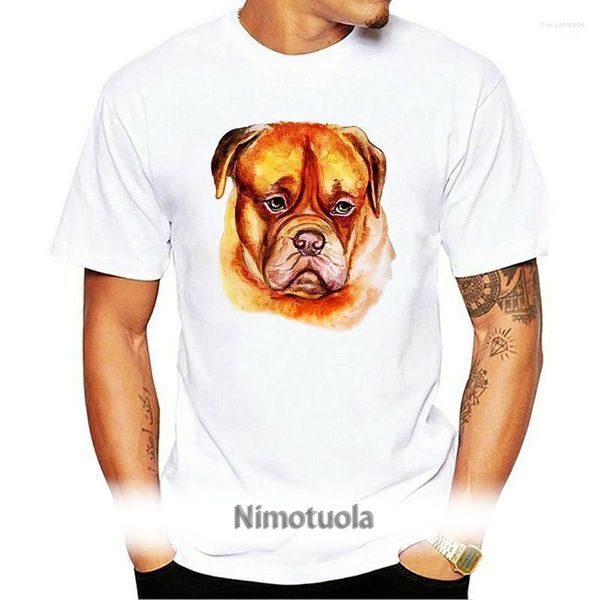 Magliette da uomo Magliette da uomo Maglietta con cane bordeaux mastino francese -Immagine della camicia estiva