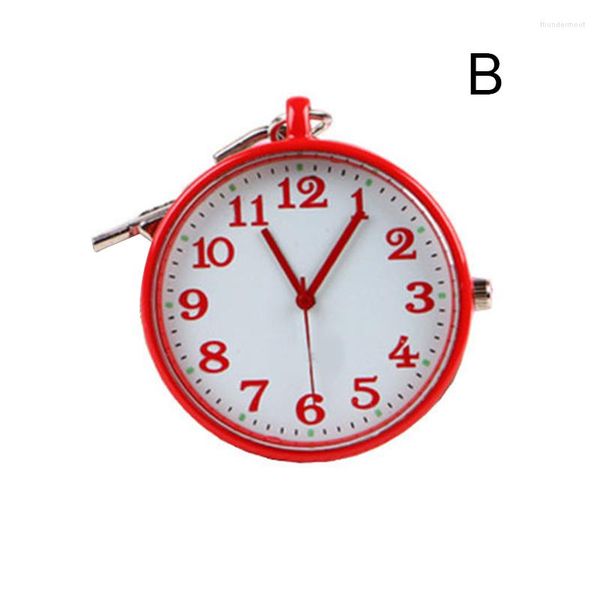 Relógios de bolso Moda Assista Small Round Round Dial Quartz Analog Keychain Clock SWD889